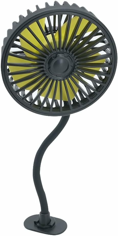 DINESA Ventilateur de Voiture USB pour Siège Arrière, Ventilateur de Refroidissement de Voiture, 3 Vitesses, Vent Fort, 5 V, avec Clip Réglable