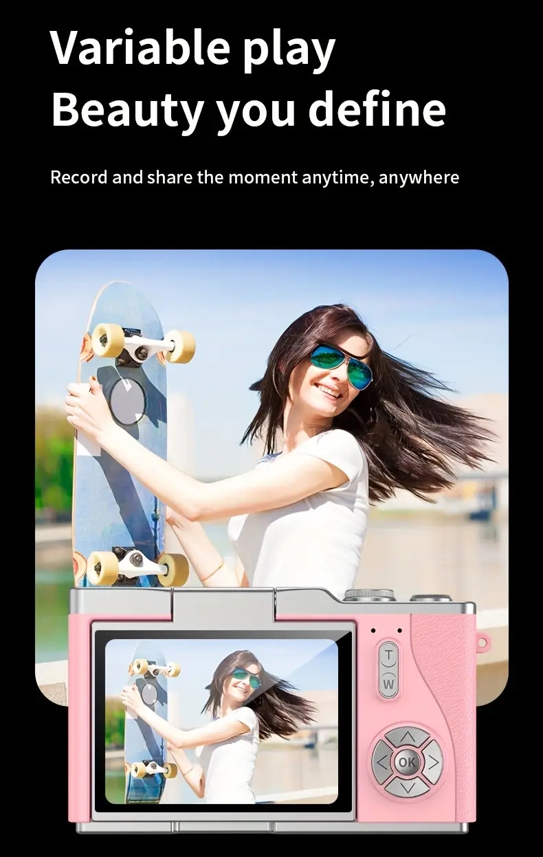 caméra numérique 4k   haute résolution pour vlog, selfie,   débutant, transport facile détails 7