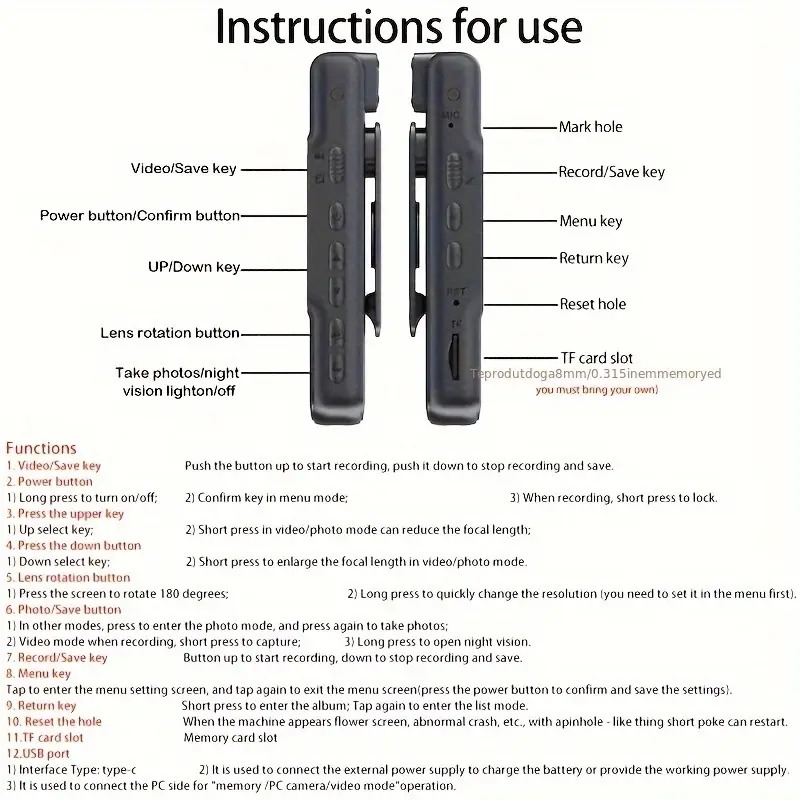 caméra 1pc  ° 1080p full hd avec   rotatif -   angulaire    , batterie rechargeable par usb,   pour léquitation,  , les   et lenregistrement   - cadeau   parfait, caméra portable détails 1