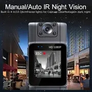 caméra 1pc  ° 1080p full hd avec   rotatif -   angulaire    , batterie rechargeable par usb,   pour léquitation,  , les   et lenregistrement   - cadeau   parfait, caméra portable détails 4