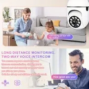 caméra de sécurité avec vision   en couleur, caméra vidéo hd   fil intérieure/extérieure, caméra     bidirectionnelle, caméra de sécurité wi-fi intelligente avec   des mouvements,  /inclinaison/  détails 2