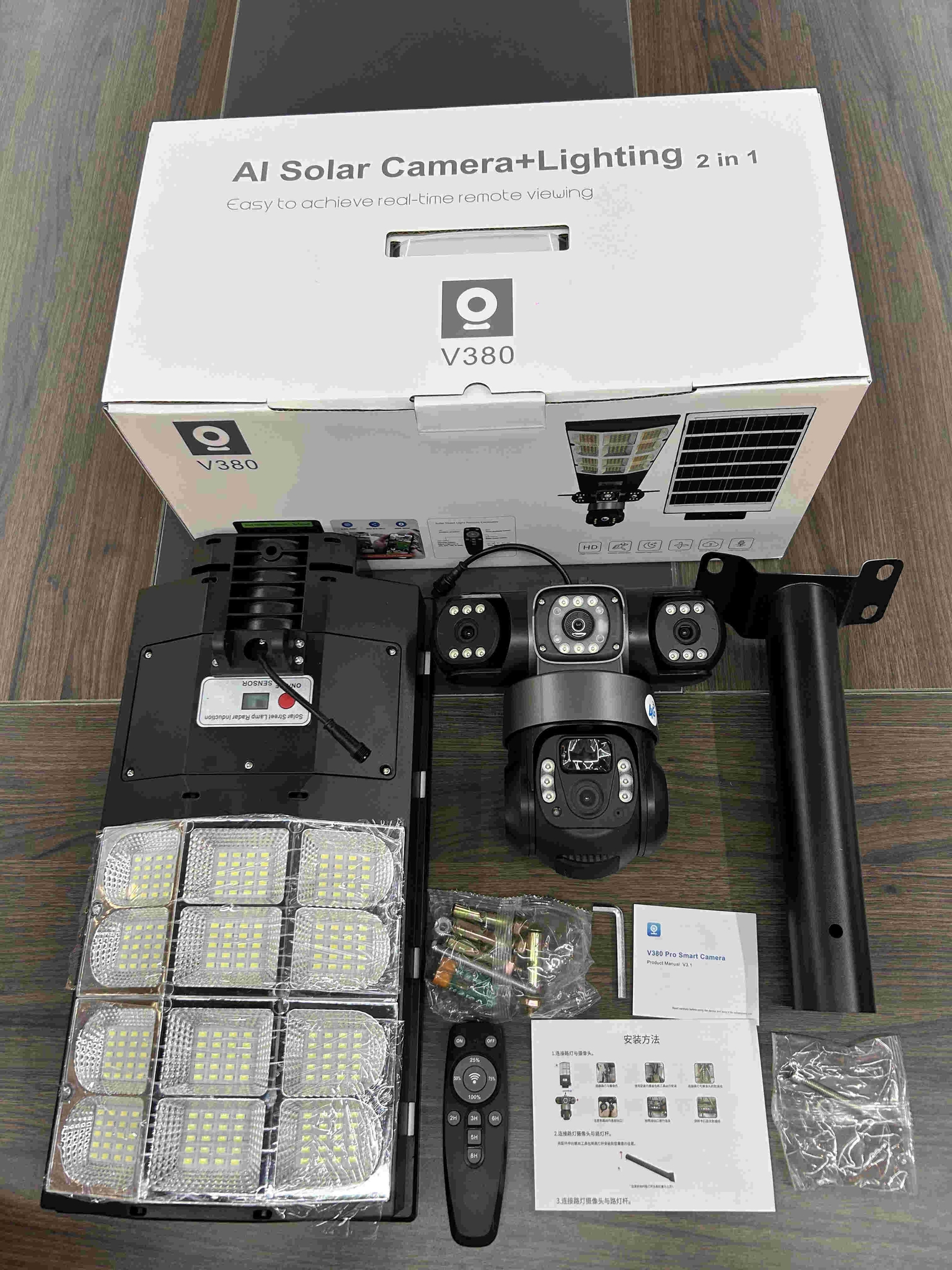 180W Battery 16000Mah Camara De Alumbrado Solcelle Kamara Solaire Streetlight V380 Pro 4G Sim Card CCTV Solar Lamp With Camera