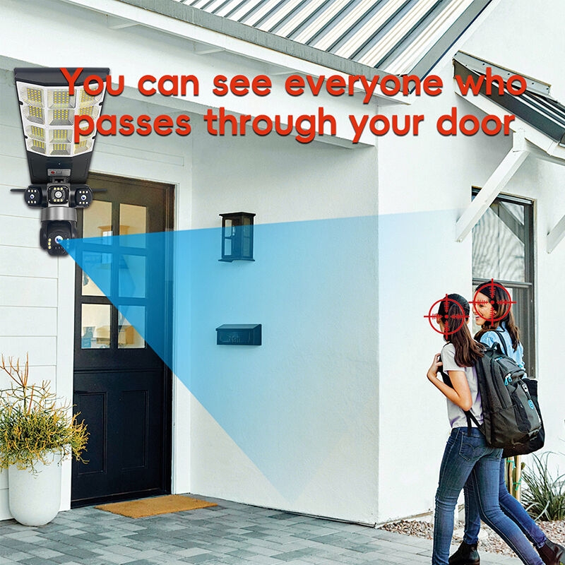 180W Battery 16000Mah Camara De Alumbrado Solcelle Kamara Solaire Streetlight V380 Pro 4G Sim Card CCTV Solar Lamp With Camera