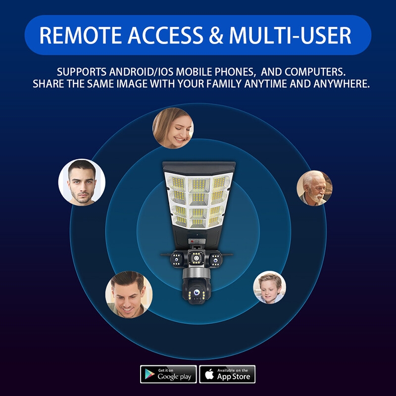 180W Battery 16000Mah Camara De Alumbrado Solcelle Kamara Solaire Streetlight V380 Pro 4G Sim Card CCTV Solar Lamp With Camera