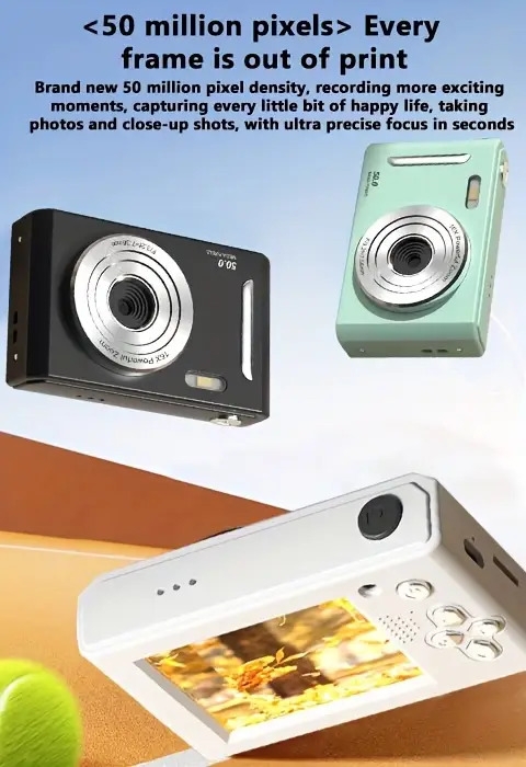 appareil photo numérique hd avec double caméra   et arrière, appareil rétro pour voyage   carte  /avec carte   de 32g -   options multicolores Détails du produit 0