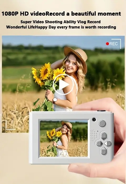 appareil photo numérique hd avec double caméra   et arrière, appareil rétro pour voyage   carte  /avec carte   de 32g -   options multicolores Détails du produit 4