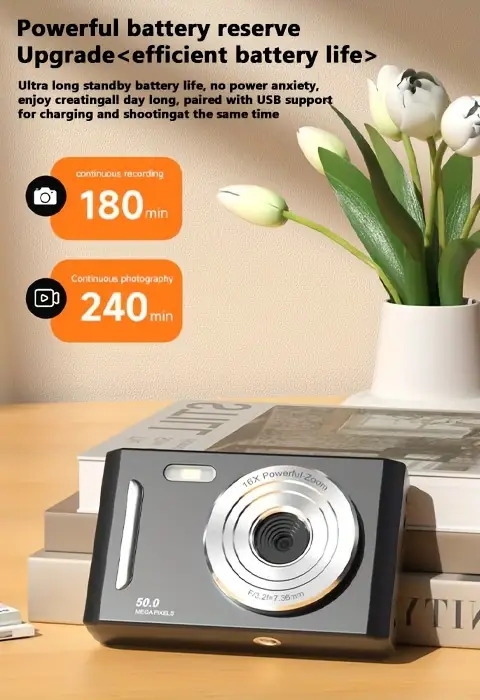 appareil photo numérique hd avec double caméra   et arrière, appareil rétro pour voyage   carte  /avec carte   de 32g -   options multicolores Détails du produit 5