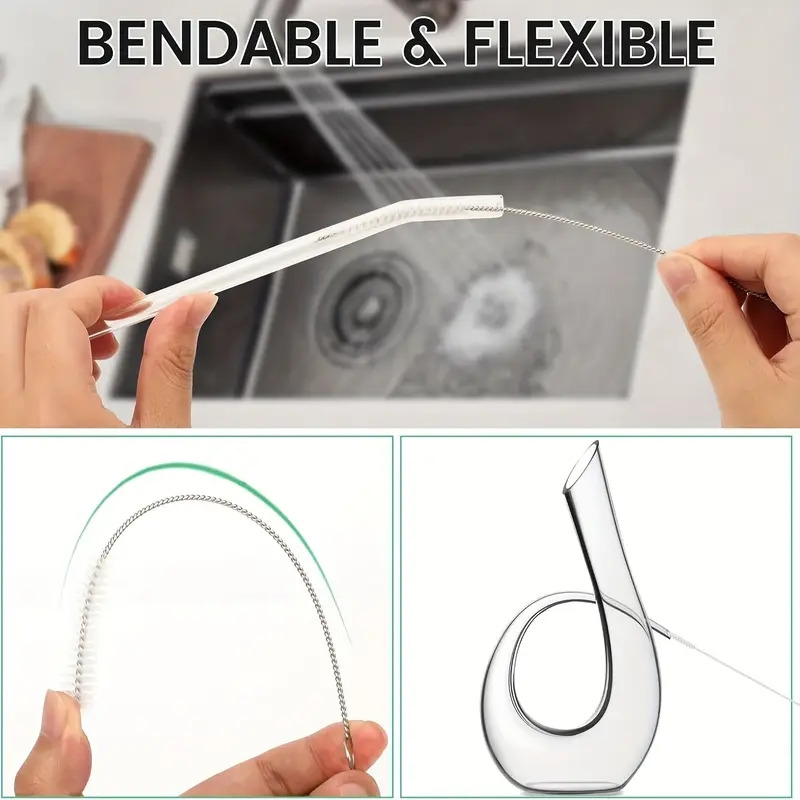 kit de brosses pour nettoyage de , ensemble de 10 brosses à avec manche en acier inoxydable, brosse à extra longue adaptée aux gobelets en verre, gobelets à , bouteilles et tubes (blanc) détails 3