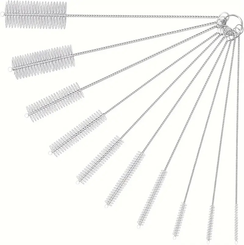 kit de brosses pour nettoyage de , ensemble de 10 brosses à avec manche en acier inoxydable, brosse à extra longue adaptée aux gobelets en verre, gobelets à , bouteilles et tubes (blanc) détails 0