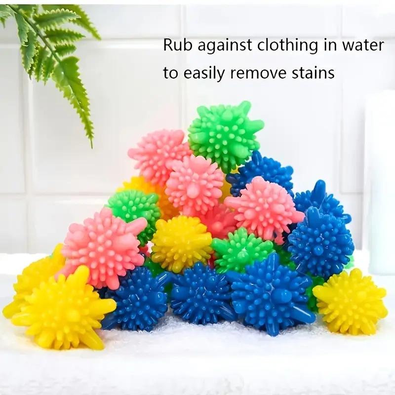lot de 30 boules à linge , matériau en pvc, anti-taches, anti-emmêlement, prévention des nœuds, boules de nettoyage colorées pour machine à laver maison, taches faciles à éliminer, pour un entretien amélioré du linge, boules dentretien de tissus | design texturé | boules de nettoyage Détails du produit 1