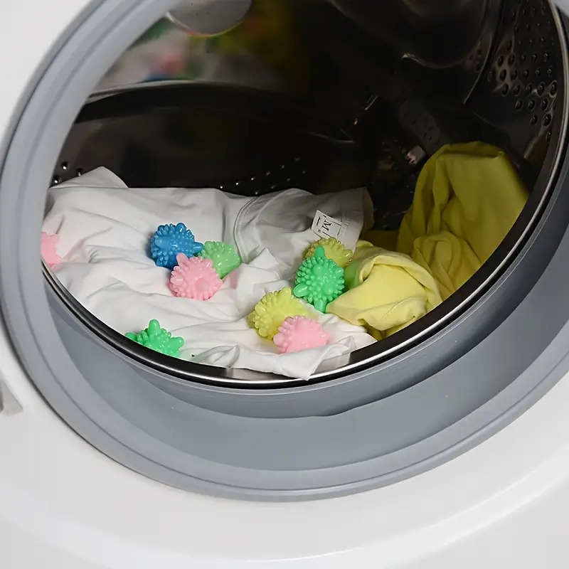 lot de 30 boules à linge , matériau en pvc, anti-taches, anti-emmêlement, prévention des nœuds, boules de nettoyage colorées pour machine à laver maison, taches faciles à éliminer, pour un entretien amélioré du linge, boules dentretien de tissus | design texturé | boules de nettoyage Détails du produit 4