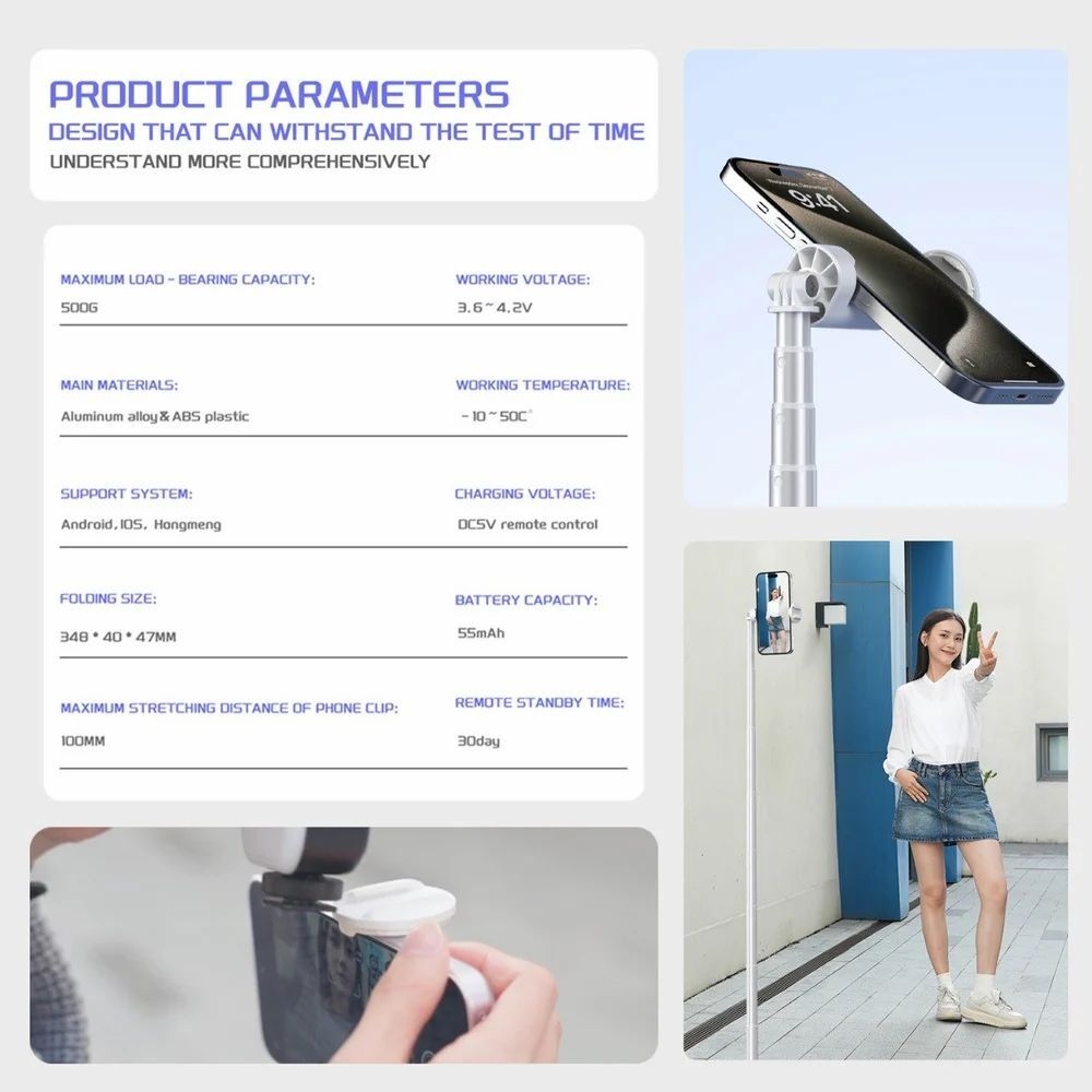 TITI-LIFT Tripod X96 / Magnetic Tripod /  Wireless Selfie Stick with Remote / Telescopic Stand-7