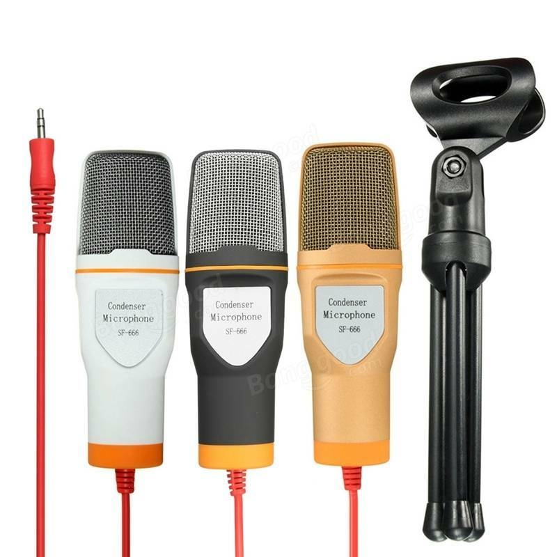 Microphone à condensateur studio son micro avec support d'enregistrement de choc de trépied