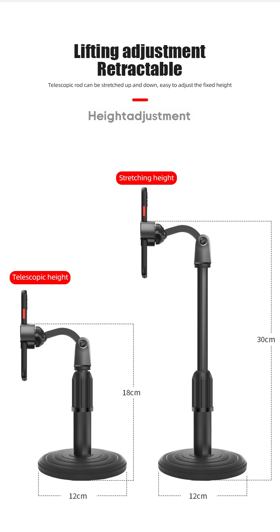 !ACCEZZ Multi-cam Live Phone Holder For iPhone 11 XS Pro Max 8 Xiaomi Huawei Samsung S10 Universal Stand Adjustable Lazy Bracket (8)