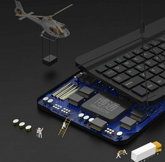 KAKU Clavier sans fil KSC-339 Jieda 8 pouces noir URZ000223