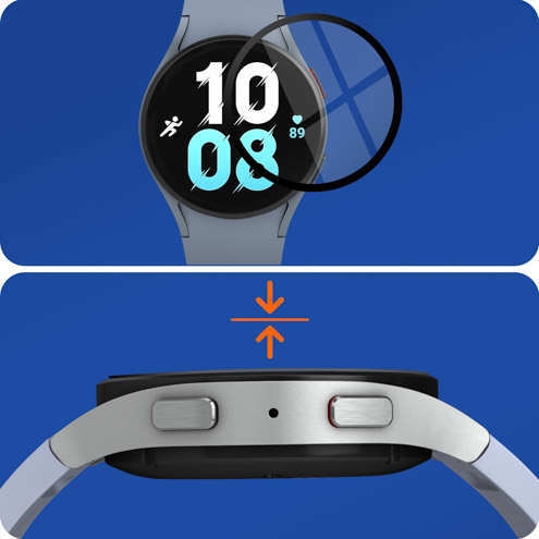 Verre trempé pour Galaxy Watch 5 44mm, Protection Écran Haute Définition - Contour Noir