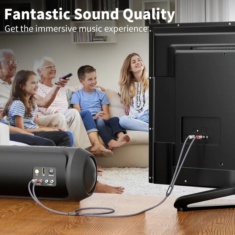 câble stéréo rca haute   - cordon audio stéréo 2rca   vers 2rca   avec connecteurs à  , réduction du bruit,   tressée pour   maison, la   hd, les amplificateurs, les systèmes  ,   de voiture et les haut-parleurs, câble audio rca | câble en nylon élégant | connecteur durable Détails du produit 5