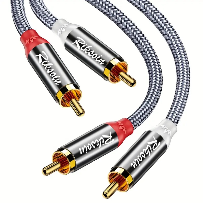 câble stéréo rca haute   - cordon audio stéréo 2rca   vers 2rca   avec connecteurs à  , réduction du bruit,   tressée pour   maison, la   hd, les amplificateurs, les systèmes  ,   de voiture et les haut-parleurs, câble audio rca | câble en nylon élégant | connecteur durable Détails du produit 0
