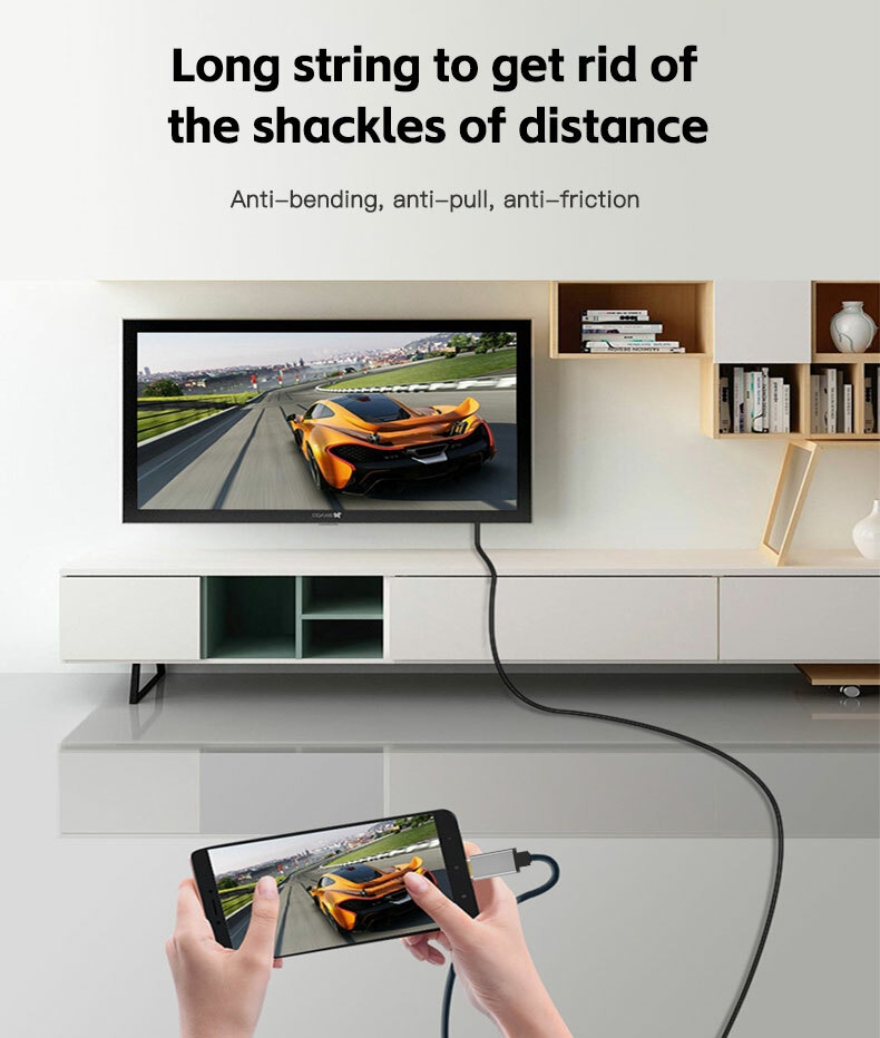 Haute qualité USB 3.1 1.4V 4K 30hz USB C vers HDMI, câble de type C vers Hdmi pour connecter le téléphone portable à la télévision 1.8M