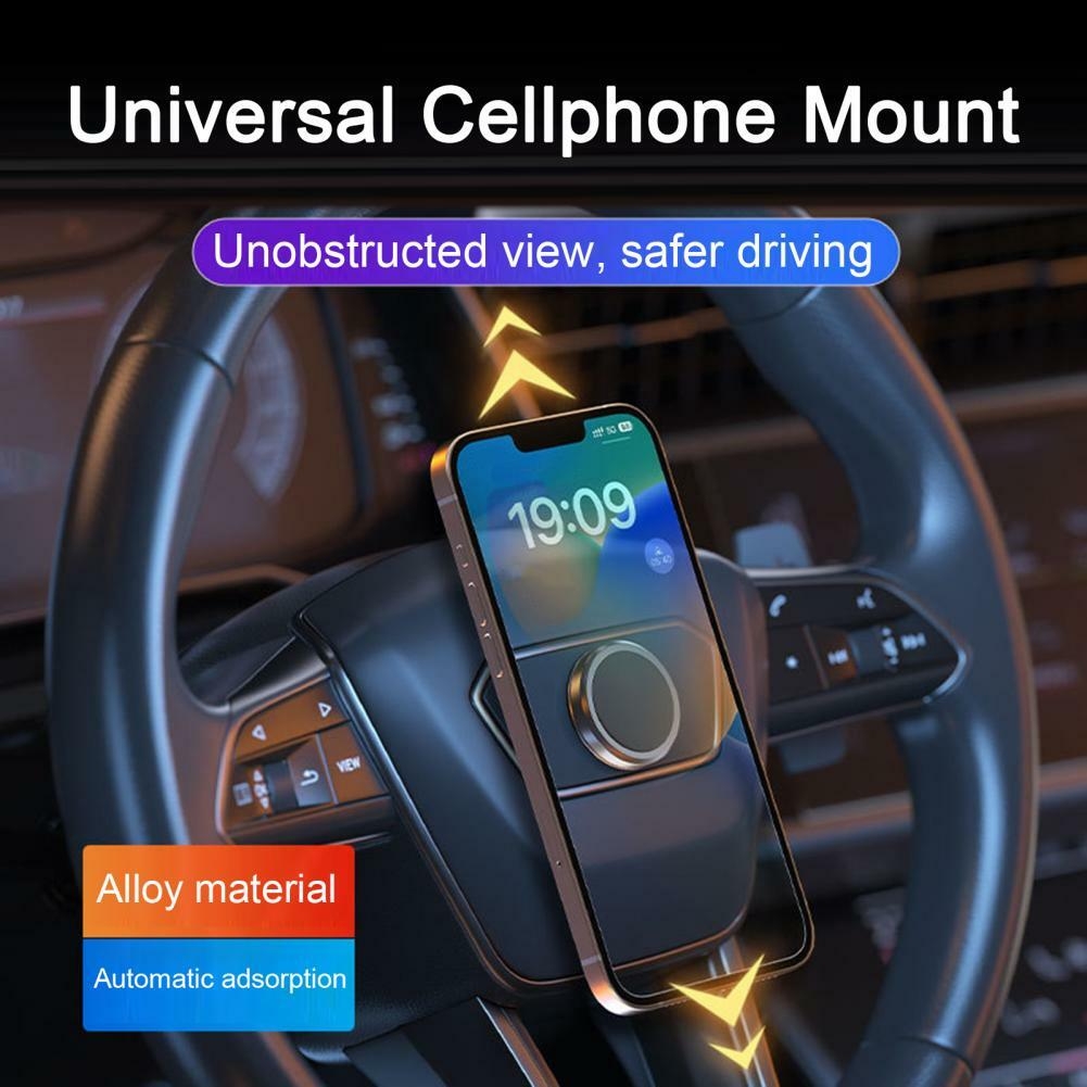 Support de téléphone magnétique pour voiture : rotatif à 360°, support de téléphone portable compact et réglable pour voitures - Aimant puissant, large compatibilité, utilisation facile d'une seule main