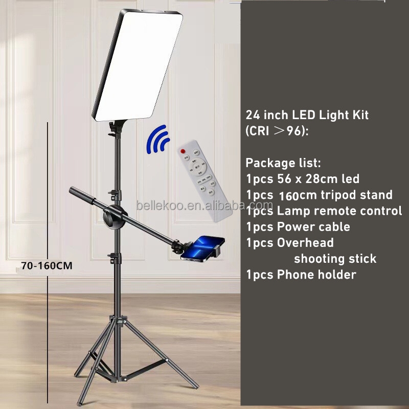 Éclairage Annulaire LED 24 Pouces, Panneau Lumineux Vidéo, Lampe d'Équipement Photographique 60W, Lumière d'Appoint LED de Studio pour Prise de Vues Photo, Vidéo et Film