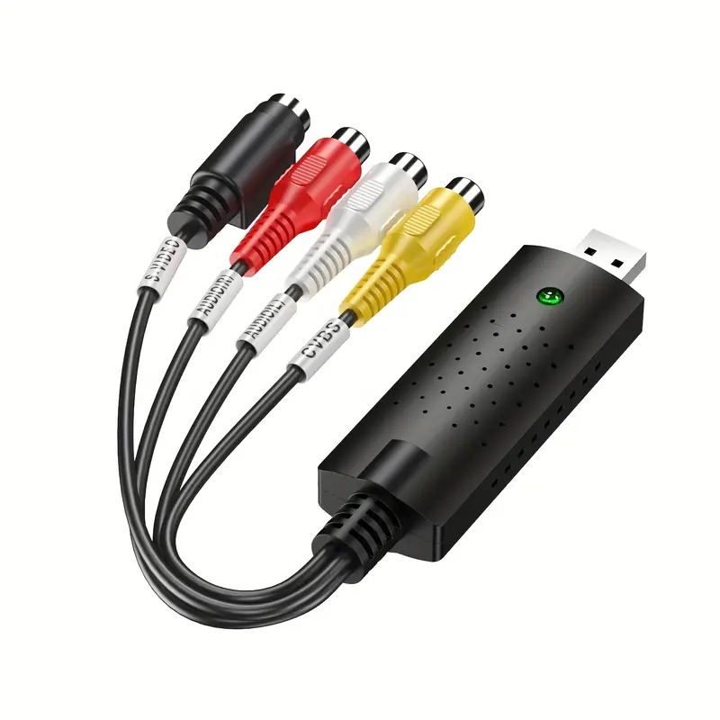 convertisseur vhs vers numérique, carte de capture vidéo usb 2.0 1080p, convertisseur audio vidéo usb rca, compatible avec /pc/windows, pour enregistrement vhs vcr mini dv hi8 dvd Détails du produit 4