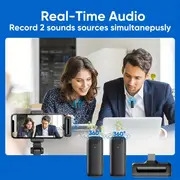 microphone lavalier professionnel   fil 2-en-1 avec étui de charge -  , synchronisation automatique pour enregistrement vidéo, vlogging, streaming en direct - réduction de bruit,   de 65ft, compatible avec téléphones/ /ordinateurs portables détails 4