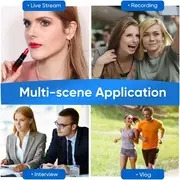 microphone lavalier professionnel   fil 2-en-1 avec étui de charge -  , synchronisation automatique pour enregistrement vidéo, vlogging, streaming en direct - réduction de bruit,   de 65ft, compatible avec téléphones/ /ordinateurs portables détails 5