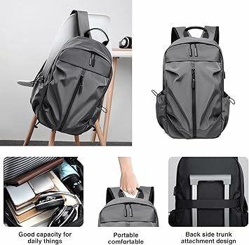 Buy marksome casual backpack,laptop bag with usb charging port for  school,travel, Gray at Amazon.in