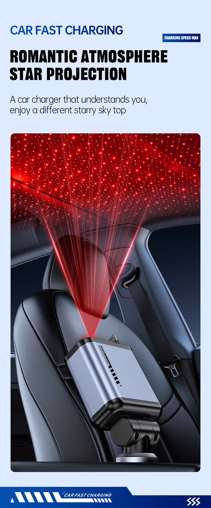 Chargeur de voiture rétractable Starlight 5 en 1, chargeur de téléphérique rétractable, chargeur de téléphone de voiture rétractable multifonction pour iPhone