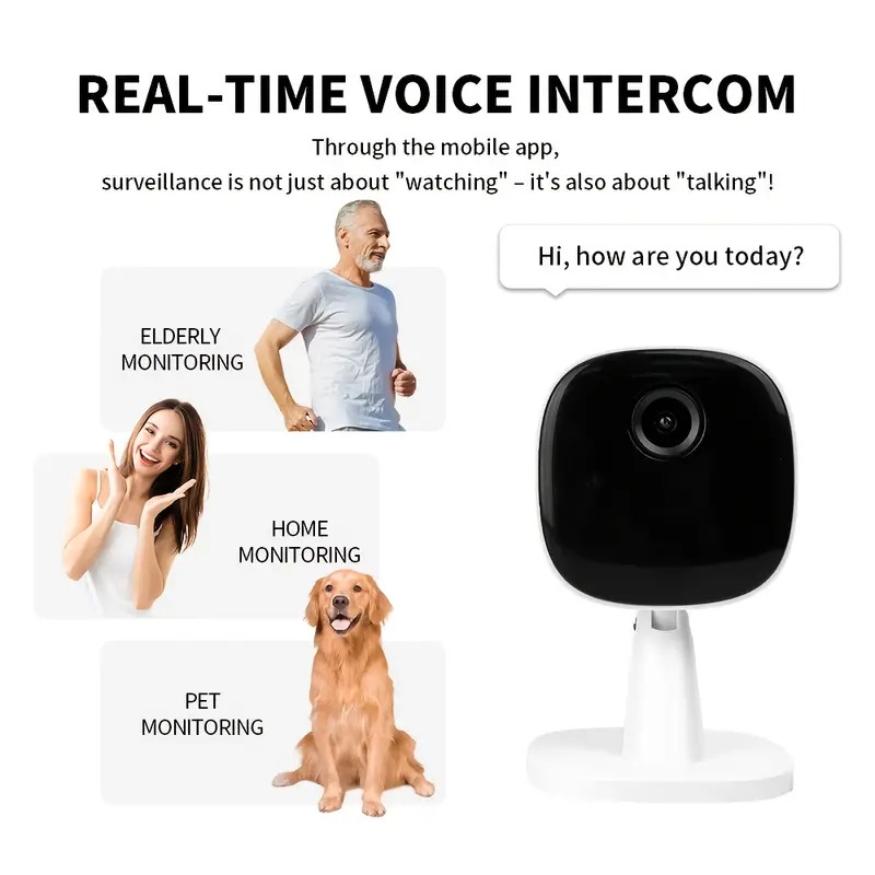 caméra mini   fil 2mp pour la surveillance, caméra wifi 2,4g avec audio bidirectionnel, vision   infrarouge, surveillance vidéo full hd, adaptée à la sécurité à domicile et à la surveillance des bébés Détails du produit 7