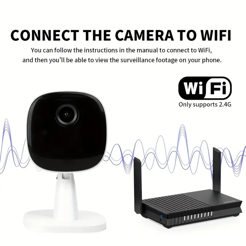 caméra mini   fil 2mp pour la surveillance, caméra wifi 2,4g avec audio bidirectionnel, vision   infrarouge, surveillance vidéo full hd, adaptée à la sécurité à domicile et à la surveillance des bébés Détails du produit 6