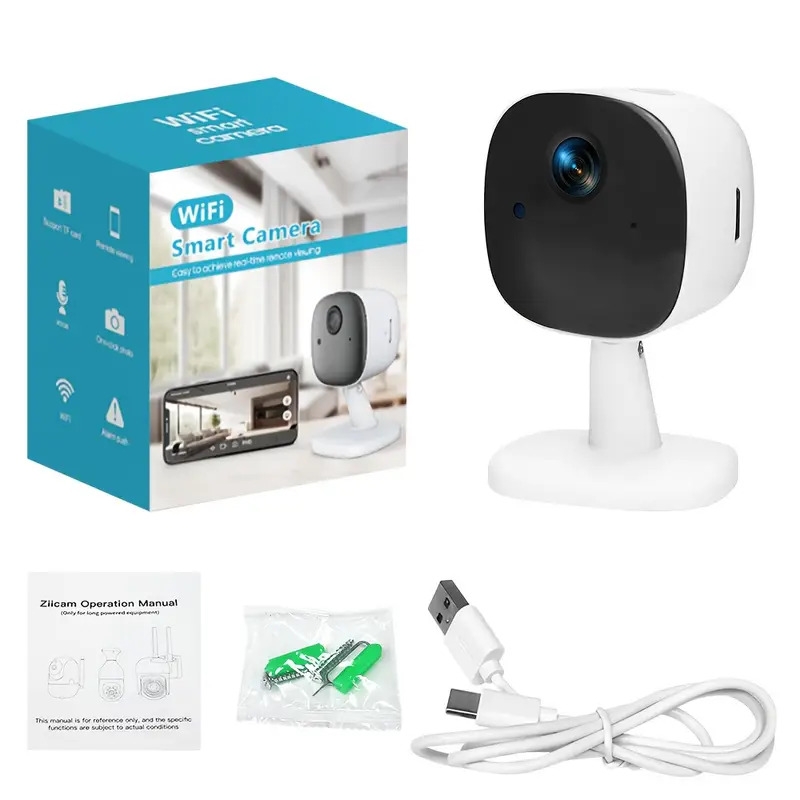 caméra mini   fil 2mp pour la surveillance, caméra wifi 2,4g avec audio bidirectionnel, vision   infrarouge, surveillance vidéo full hd, adaptée à la sécurité à domicile et à la surveillance des bébés Détails du produit 0