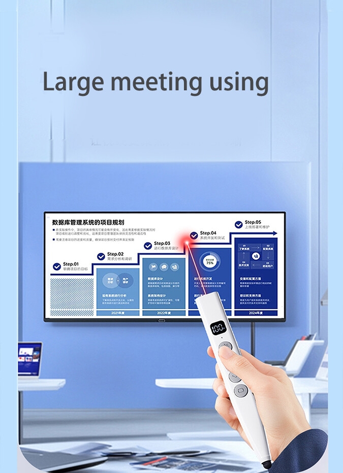 Présentateur sans fil à charge RF 2.4G avec fonction d'écriture, niveau de batterie, effacement en une touche pour réunion conférence d'enseignement