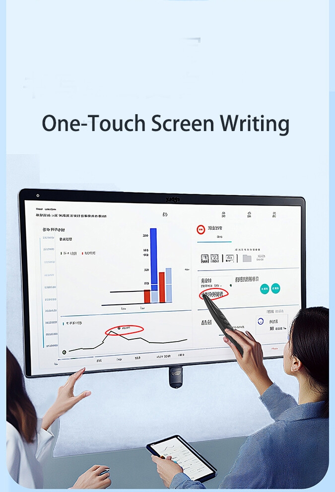 Présentateur sans fil à charge RF 2.4G avec fonction d'écriture, niveau de batterie, effacement en une touche pour réunion conférence d'enseignement