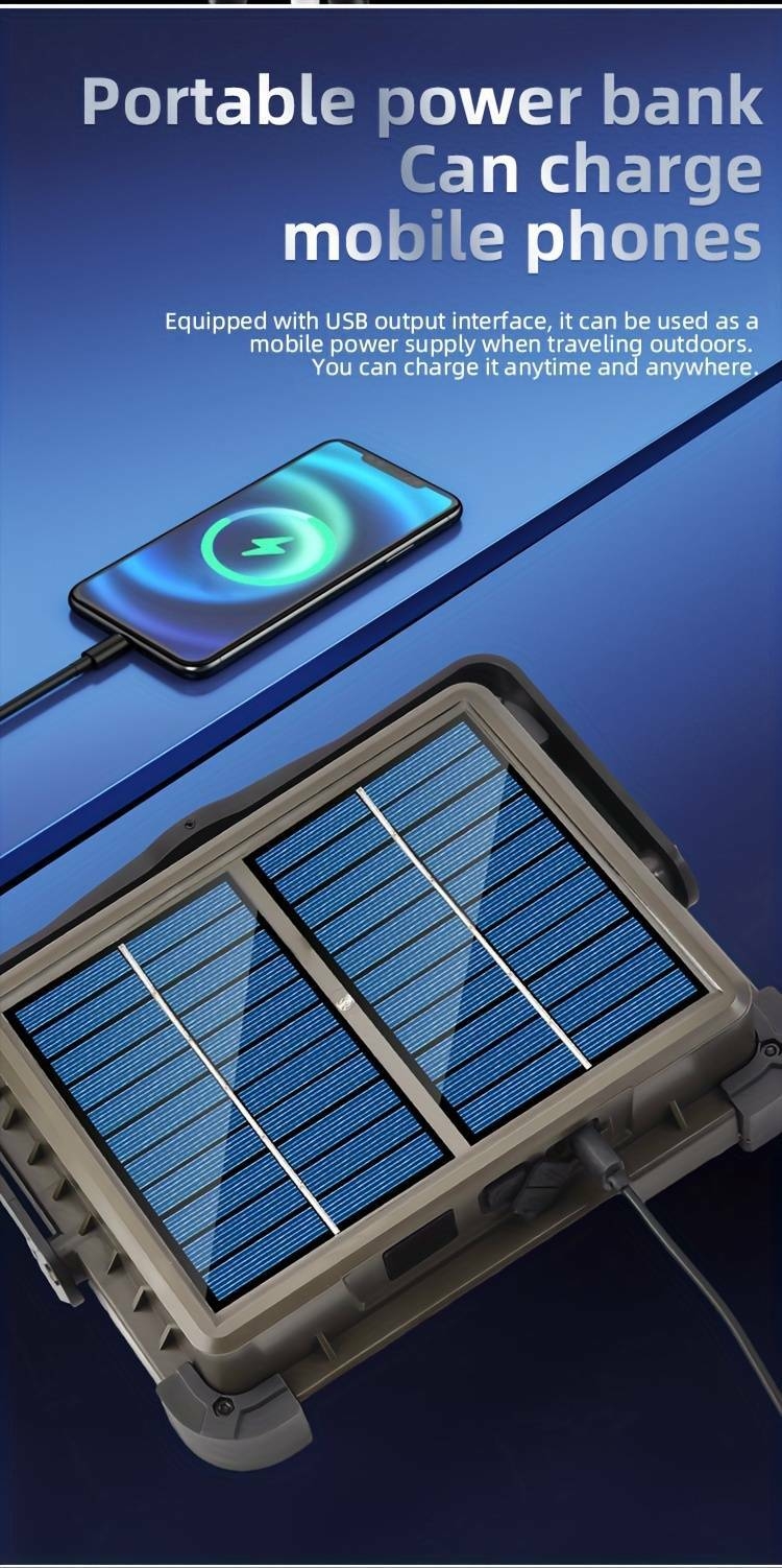 Lampe De Camping Multifonctionnelle 1pc, Lumière Solaire Avec Télécommande, Lampe LED Rechargeable Par USB détails 11