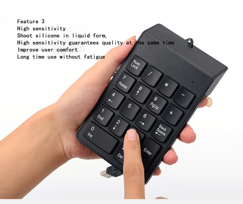 Pavé Numérique Sans Fil Bluetooth - Mini Clavier 18 Touches Avec Récepteur USB, Pour PC Portable, Bureau, Ordinateur