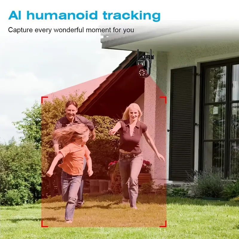 caméra de sécurité extérieure intelligente fil à double , système de surveillance ptz à vue 360°, caméra à détection ia, vision couleur, wifi 2.4/5g, automatique, haute qualité, application mobile, protection de la propriété, design élégant, construction durable, appareil de maison intelligente, utilisateurs avertis, camara de vigilancia con seguimiento inteligente, caméras de vidéosurveillance de rue, caméras de surveillance , icsee, caméras Détails du produit 5