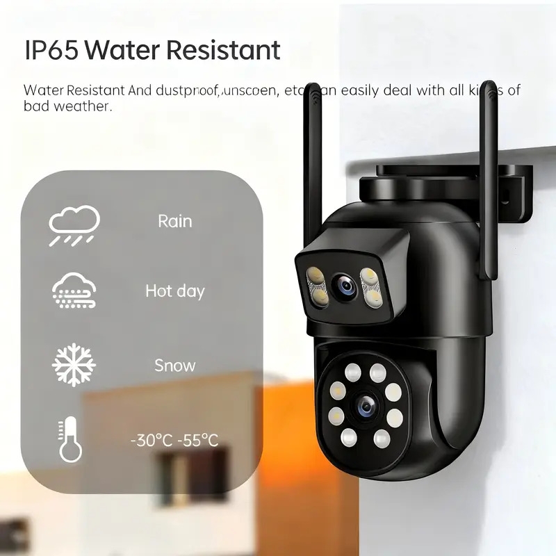 caméra de sécurité extérieure intelligente fil à double , système de surveillance ptz à vue 360°, caméra à détection ia, vision couleur, wifi 2.4/5g, automatique, haute qualité, application mobile, protection de la propriété, design élégant, construction durable, appareil de maison intelligente, utilisateurs avertis, camara de vigilancia con seguimiento inteligente, caméras de vidéosurveillance de rue, caméras de surveillance , icsee, caméras Détails du produit 7