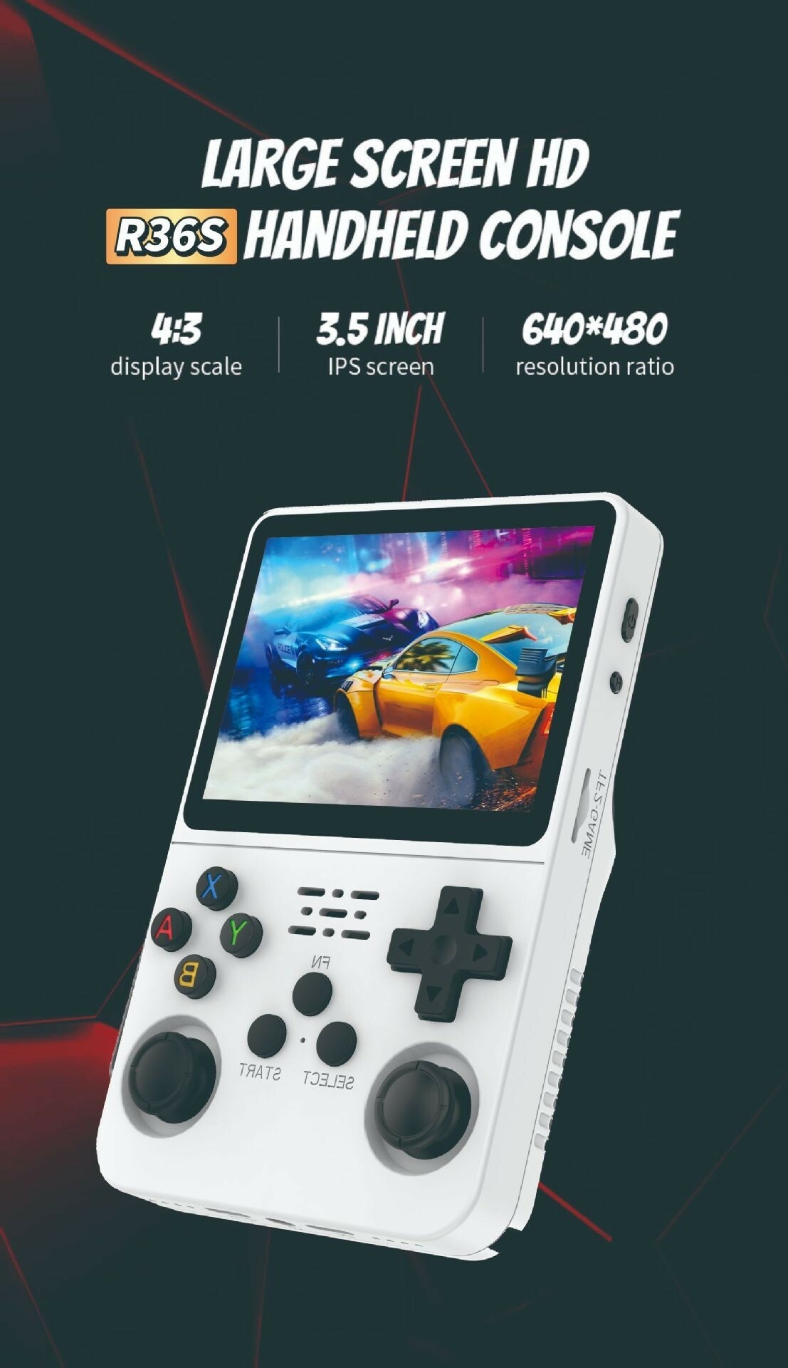 Console de jeu vidéo portable rétro R36S Système Linux Écran IPS de 3.5 pouces Pro Lecteur vidéo de poche portable Jeux de 64 Go