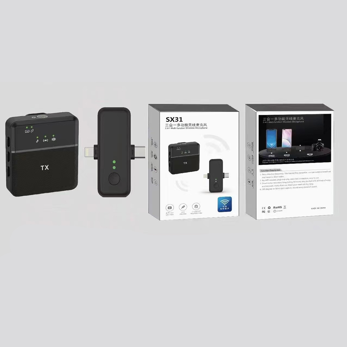 SX31 Wireless Dual Microphone for iPhone Type C Devices and 3.5mm: Buy SX31 Wireless Dual Microphone in Sri Lanka | ido.lk