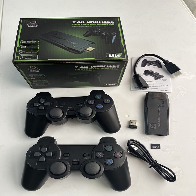 M8 20000 + jeux 64GB Console vidéo de jeu rétro sans fil 2.4G Double lecteur contrôleur vidéo 4K Game Stick Box pour TV Boy Gift