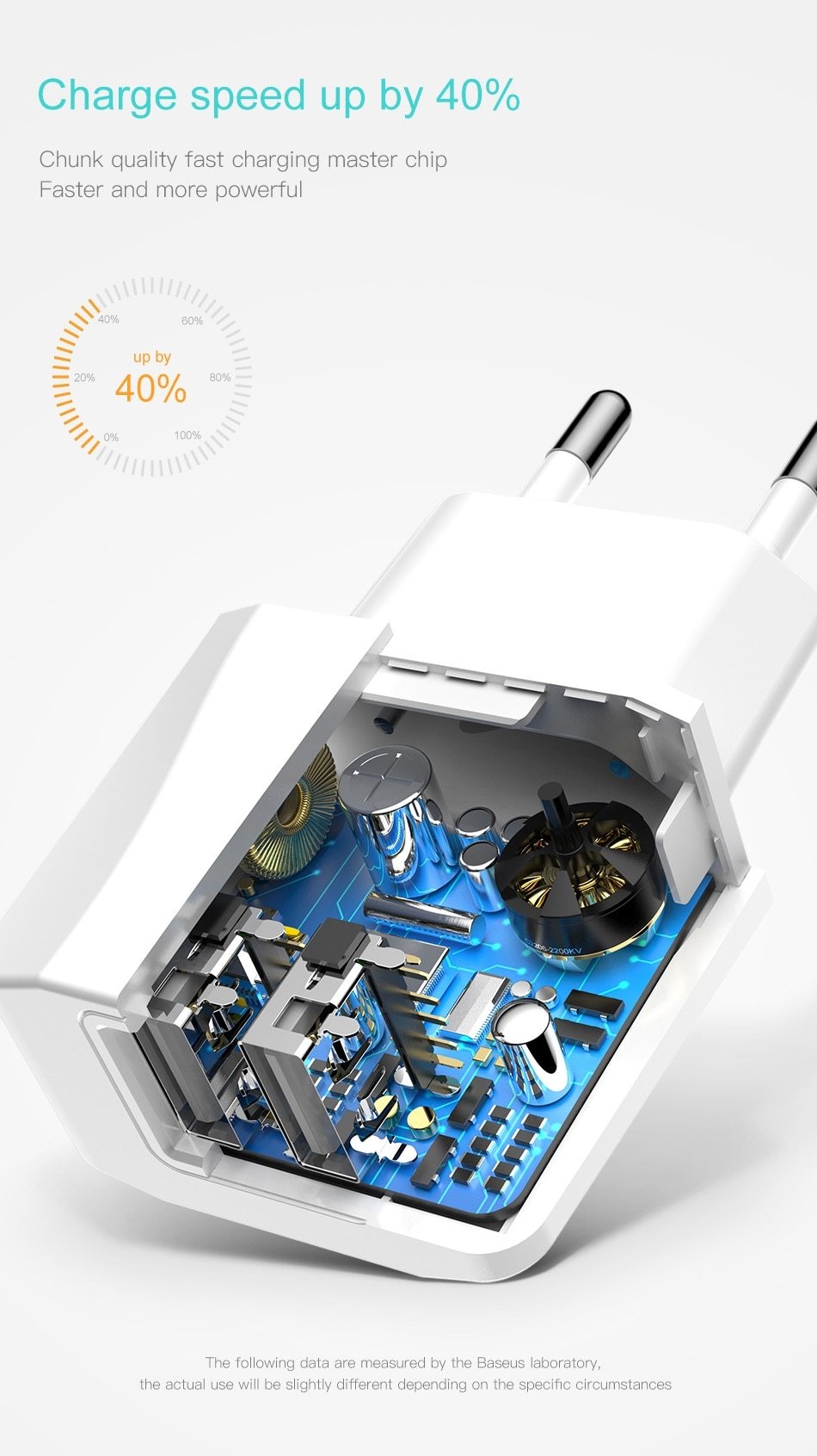 Baseus double chargeur USB prise ue 2.1A Max chargeur de téléphone Portable à charge rapide