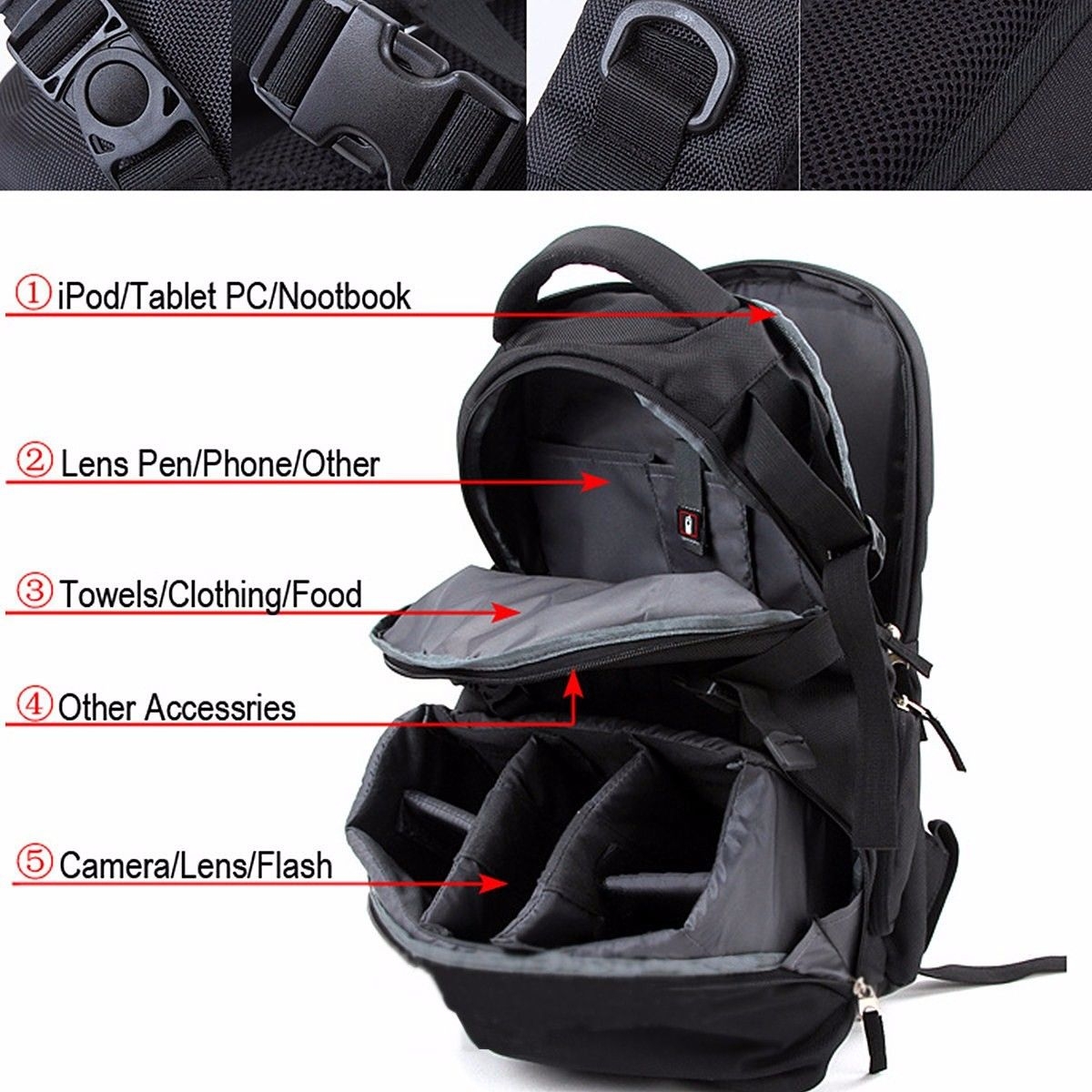 Nylon Waterproof Shockproof Camera Laptop Bag Lens Case Backpack For Canon Nikon SLR DSLR Camera Nylon Waterproof Shockproof Camera Laptop Bag Lens Case Backpack For Canon Nikon SLR DSLR Camera