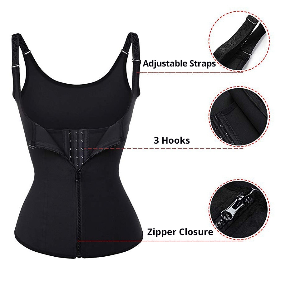 CXZD Women Waist Trainer Corset Zipper Vest Body Shaper Cincher Shaperwear Waist Traine Push Up Vest Tummy Belly Girdle Body Shaper (8)