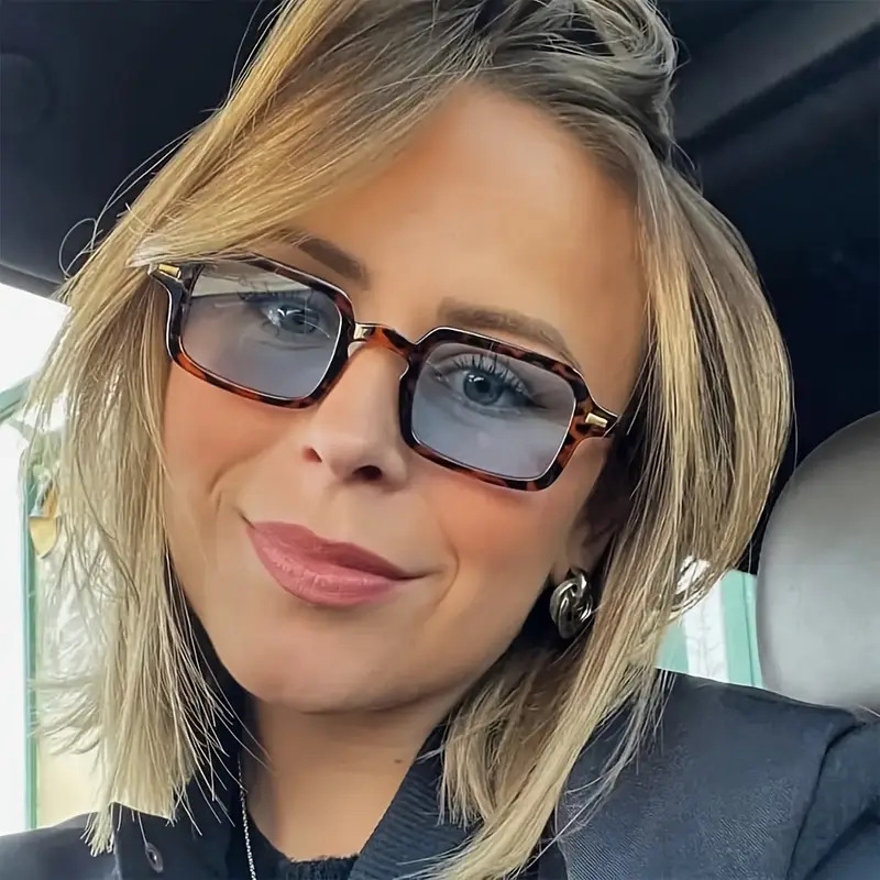 moment lunettes de mode carrées pour femmes - verres pc anti-éblouissement, matériau polycarbonate , parfait pour les tenues décontractées et , lunettes élégantes - lunettes décontractées élégantes - lunettes légères détails 0