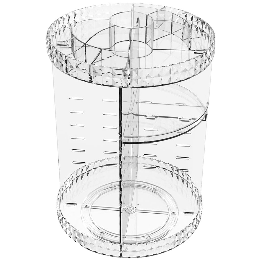 360° Rotatable Makeup Organizer Carousel Cosmetics Storage Vanity Case Rack Rotating Cosmetic Storage Organizer Boxes Drawer