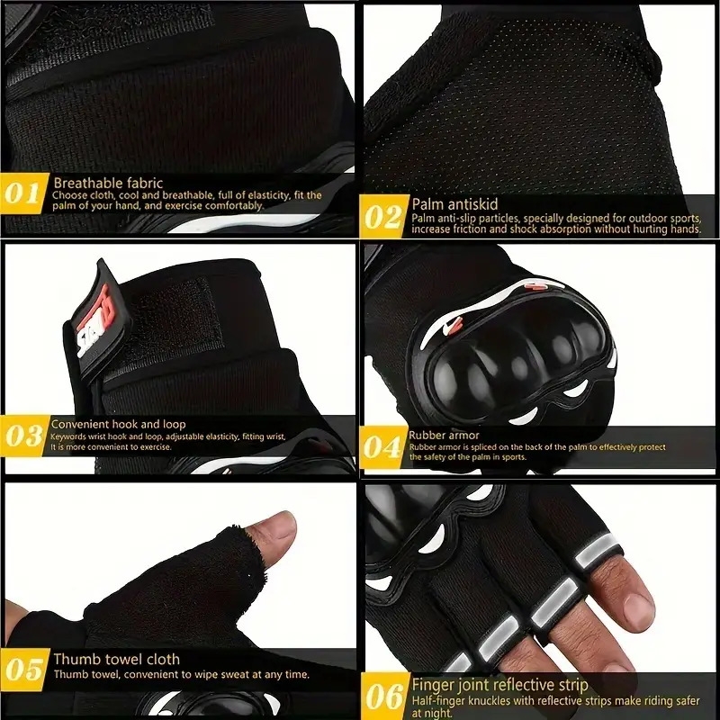 1 paire de à coque dure demi- pour hommes, de cyclisme, de sport de , légers, antidérapants, résistants à lusure, fermeture à ruban magique, tissu en polyester, convient pour la saint-valentin, pâques, noël, halloween, de lan détails 1