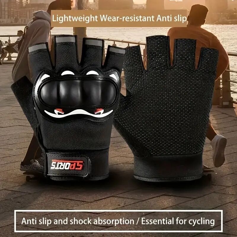 1 paire de à coque dure demi- pour hommes, de cyclisme, de sport de , légers, antidérapants, résistants à lusure, fermeture à ruban magique, tissu en polyester, convient pour la saint-valentin, pâques, noël, halloween, de lan détails 2