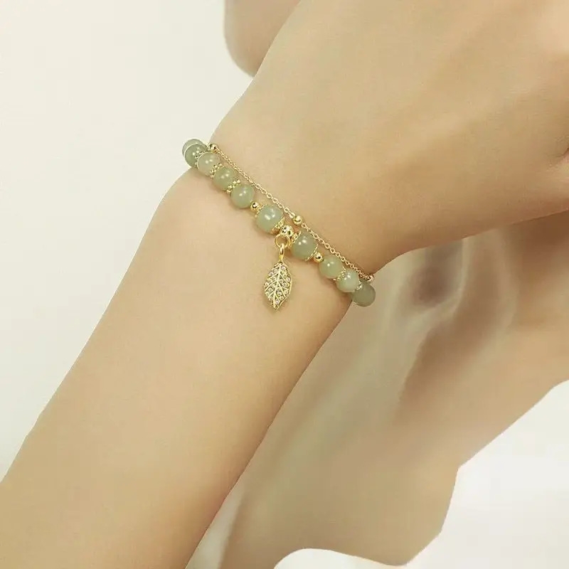 1pc bracelet double couche   vintage boho avec pendentif feuille, bijoux artisanaux pour femmes, parfait pour   & les fêtes, cadeau idéal pour la saint-valentin détails 1